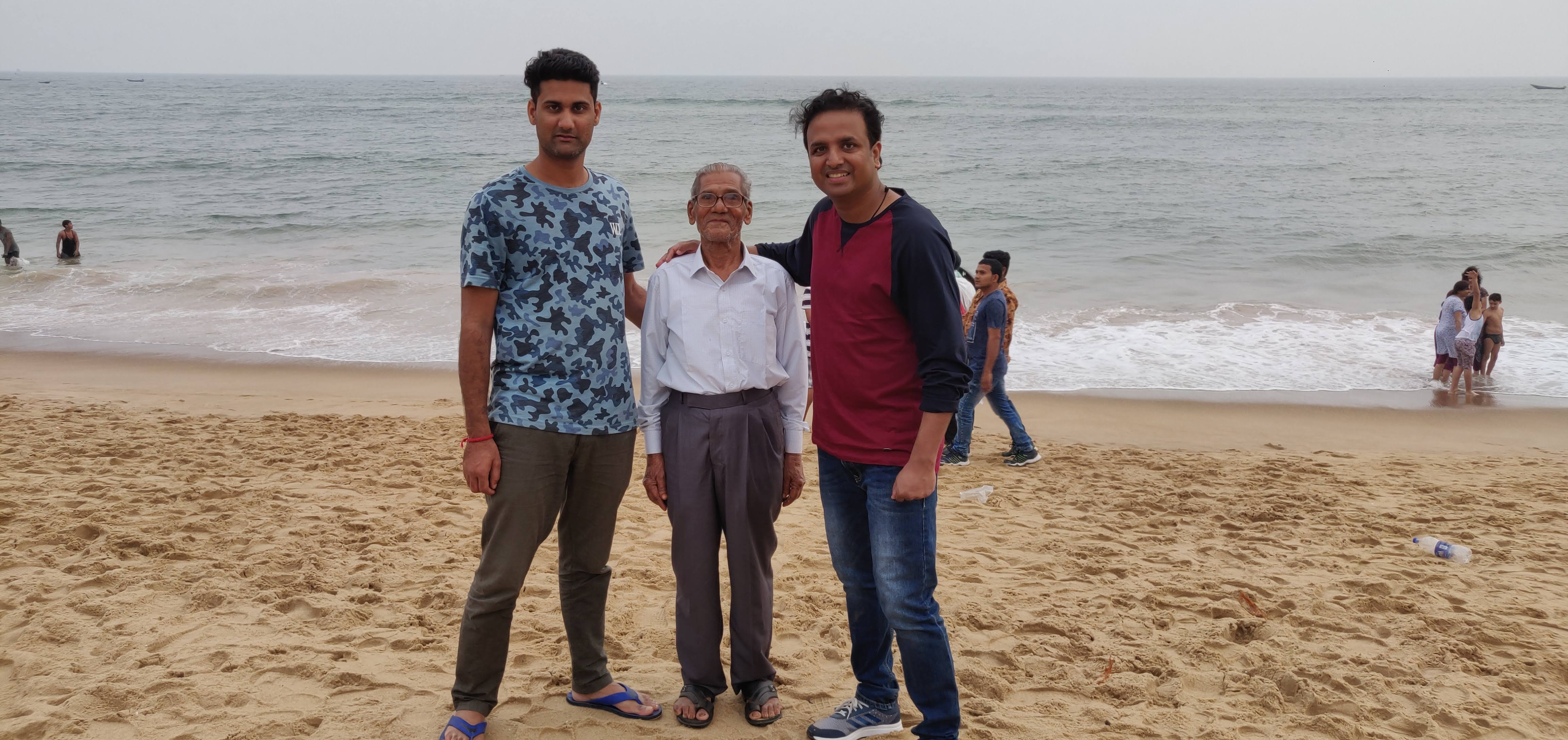 Dadaji with us at Gopalpur Beach